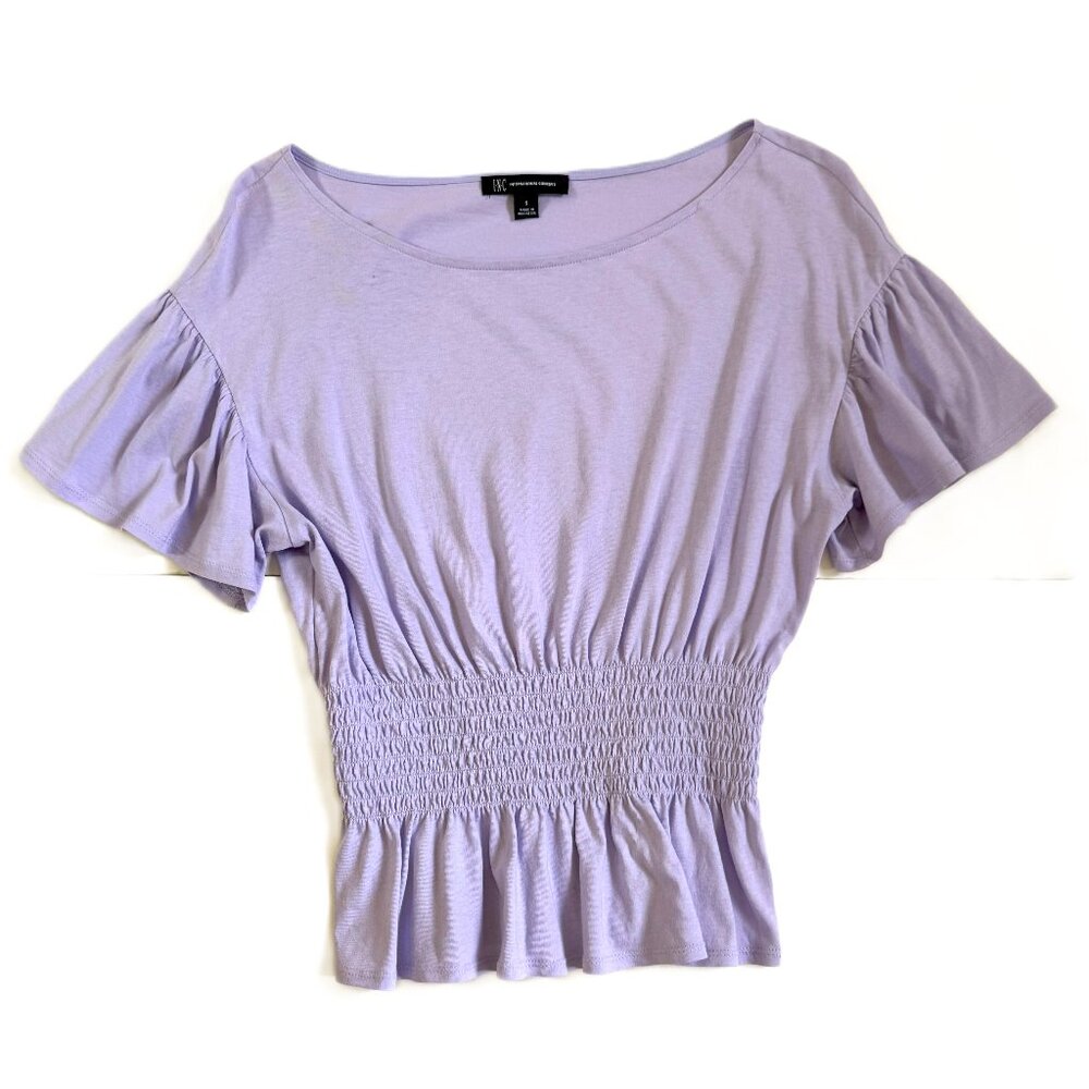 INC International Concept Women's Smoked Waist Top Size S Light Purple